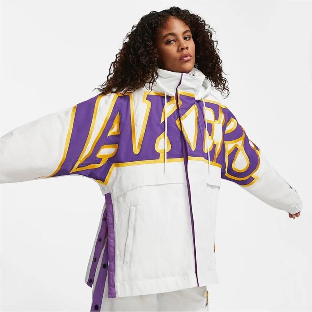 Nike Los Angeles Lakers Oversized Jacket Hoodie Size Medium